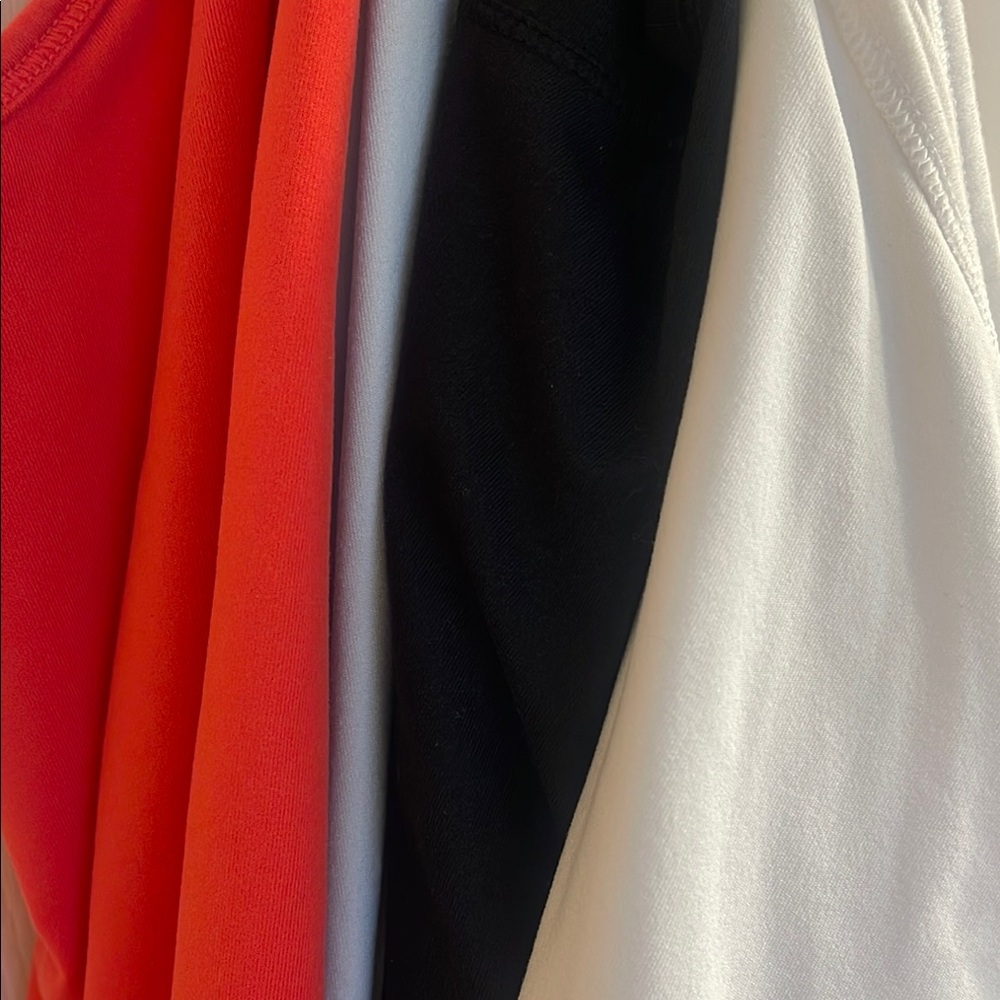 FOUR All In Motion Active Racer Back Tanks Black White Light Blue Reddish Orange